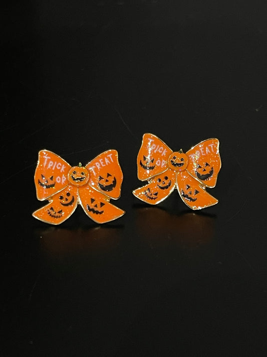 TRICK OR TREAT BOW EARRINGS