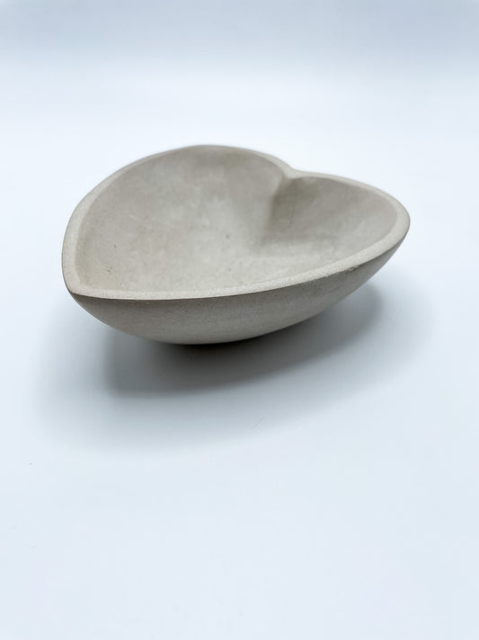 CARVED STONE HEART BOWL