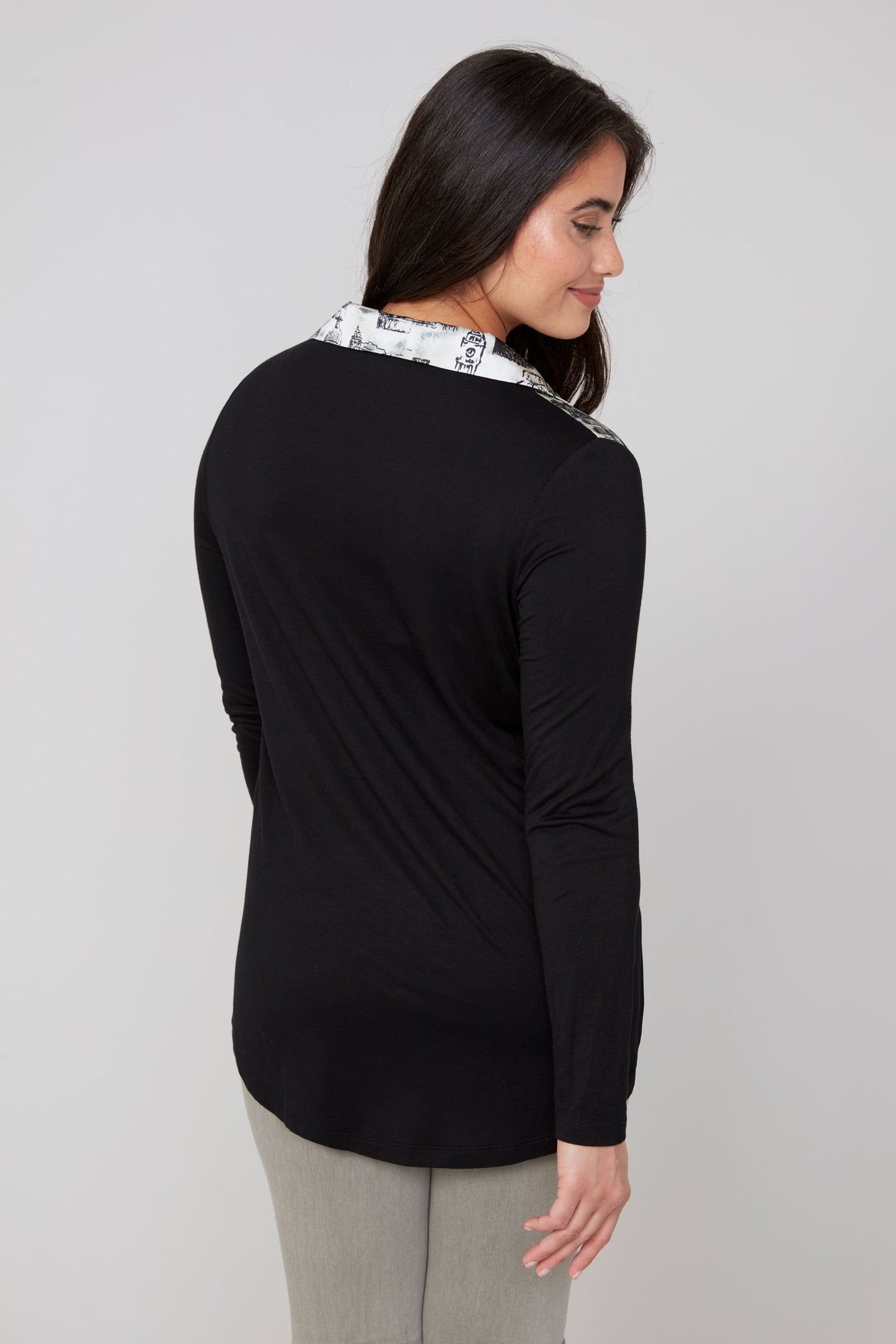 ARIA BLACK COMBO BLOUSE