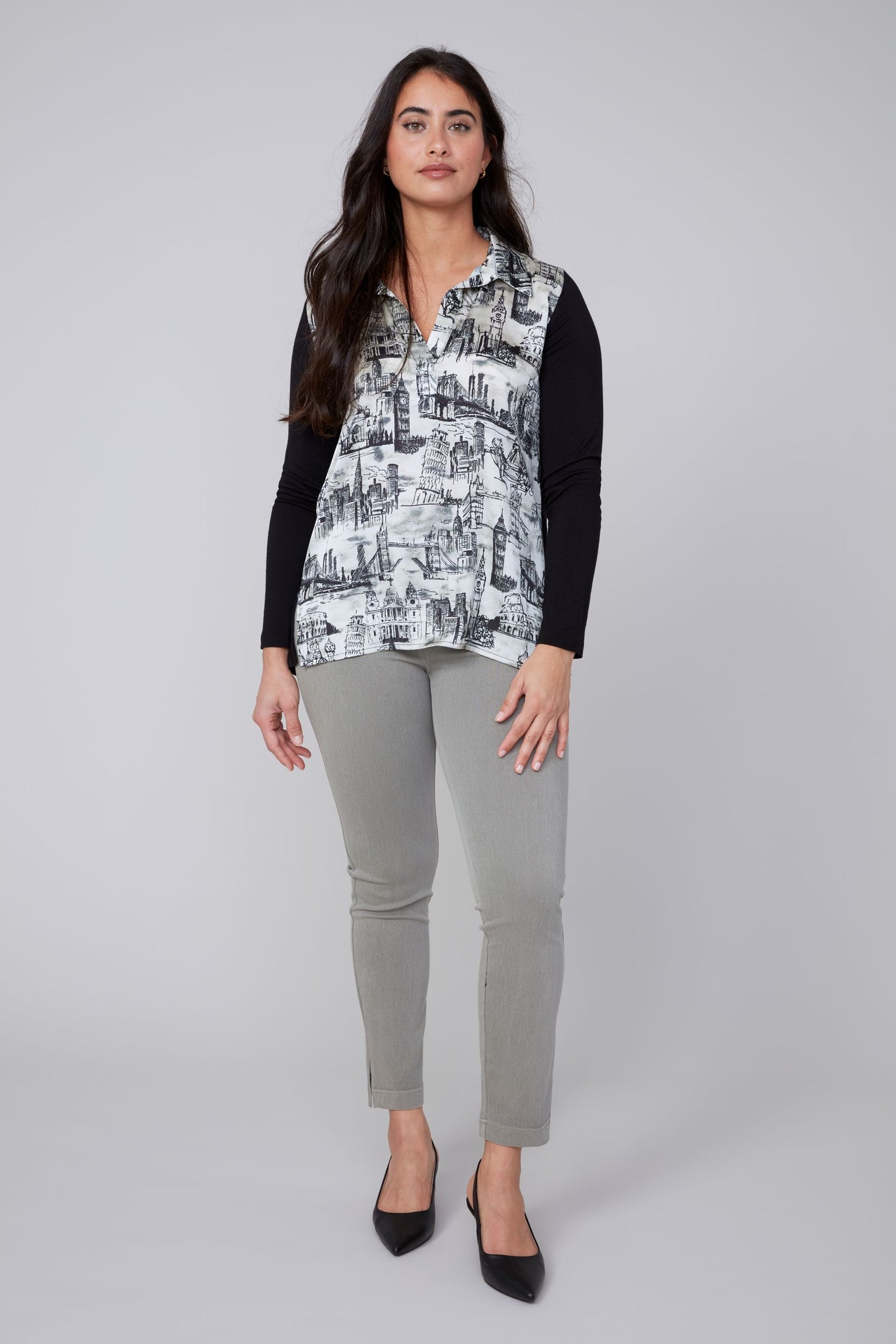 ARIA BLACK COMBO BLOUSE