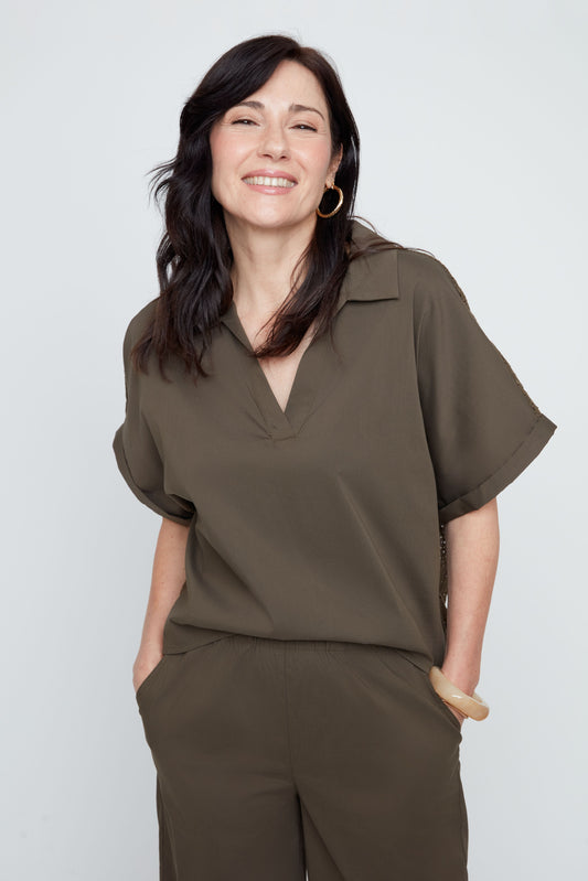 JULIETTE KHAKI BLOUSE