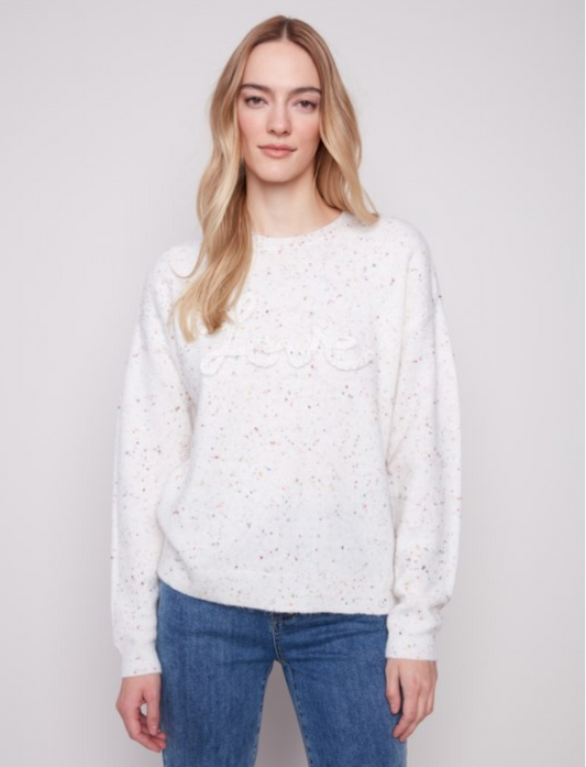 ELYNA LOVE ECRU SWEATER
