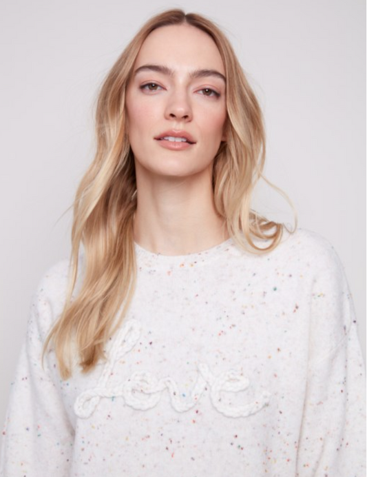 ELYNA LOVE ECRU SWEATER