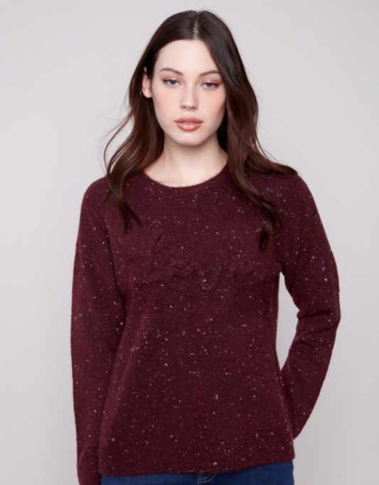 ELYNA LOVE CABERNET SWEATER