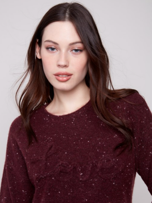 ELYNA LOVE CABERNET SWEATER