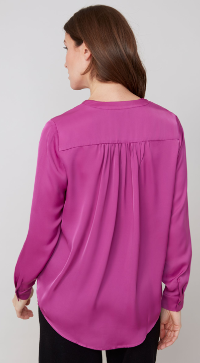 LEIGH PLUM WOVEN BLOUSE