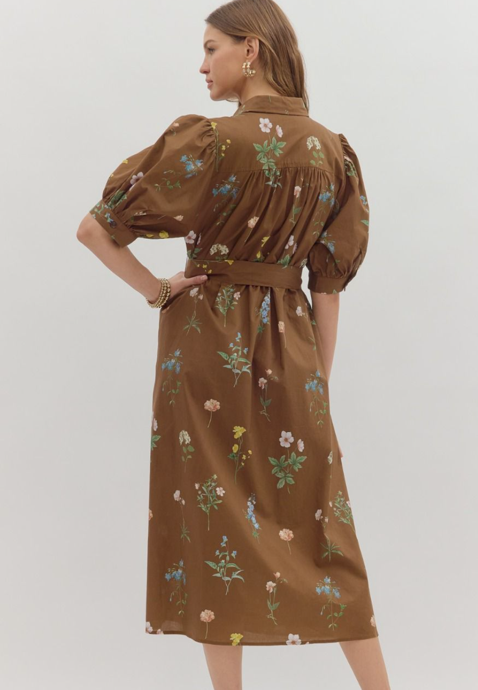EJ FLORAL MIDI DRESS