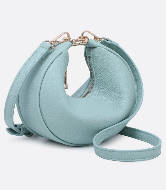 BAGHDAD HALF MOON LIGHT SEAFOAM PURSE