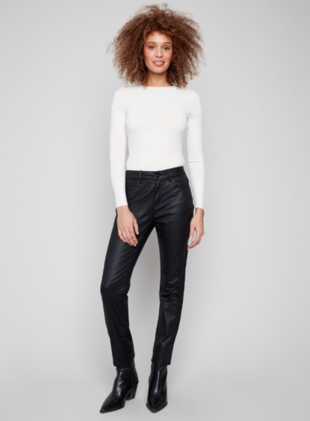 CAITLIN BLACK WAXED PANT