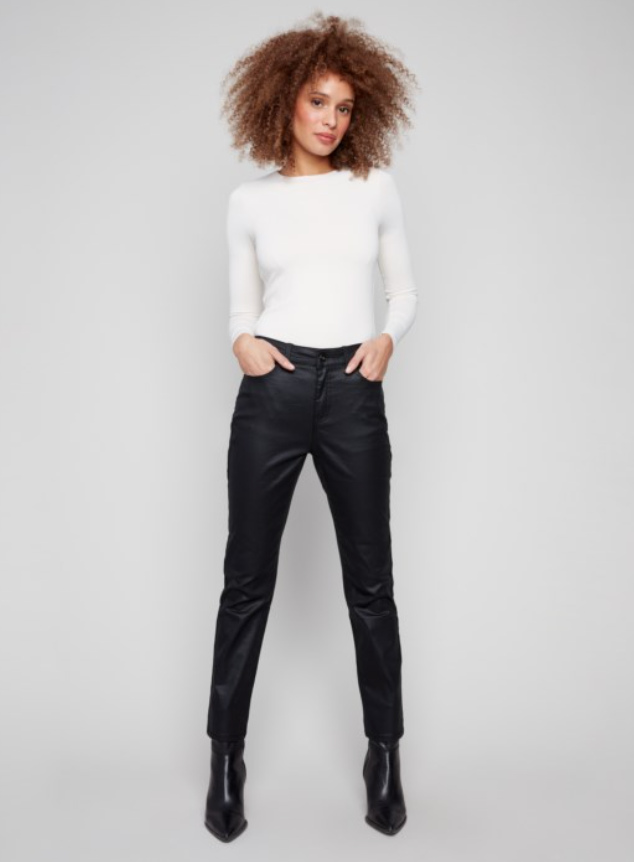 CAITLIN BLACK WAXED PANT