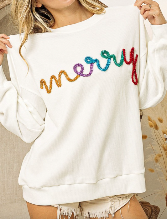 MERRY TINSEL SWEATER