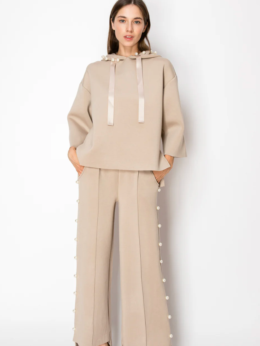 FARRAH TAUPE PEARL PANT