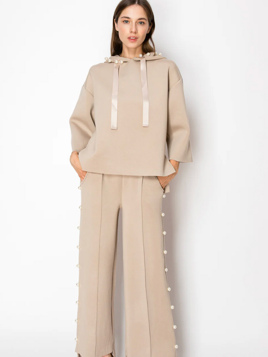 FARRAH TAUPE PEARL PANT