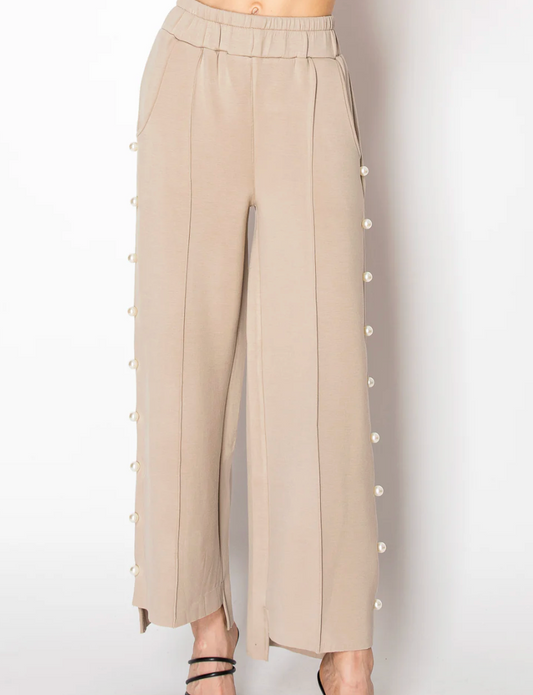 FARRAH TAUPE PEARL PANT