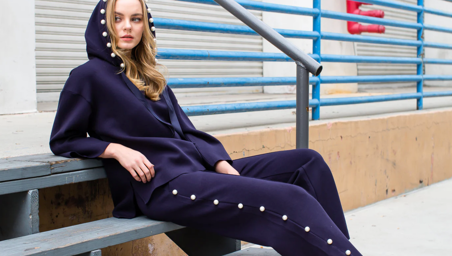 FRANCINE NAVY PEARL HOODIE