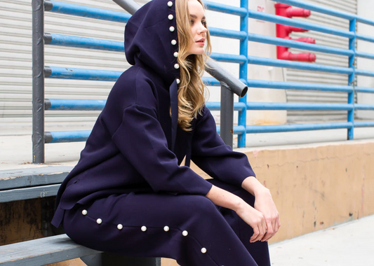 FRANCINE NAVY PEARL HOODIE