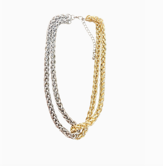 GENEVIVE TWO TONE NECKLACE