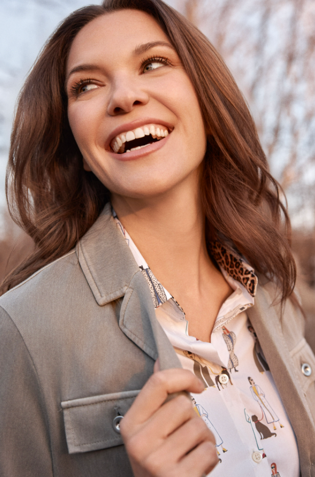 JADE CREME PATTERNED BLOUSE