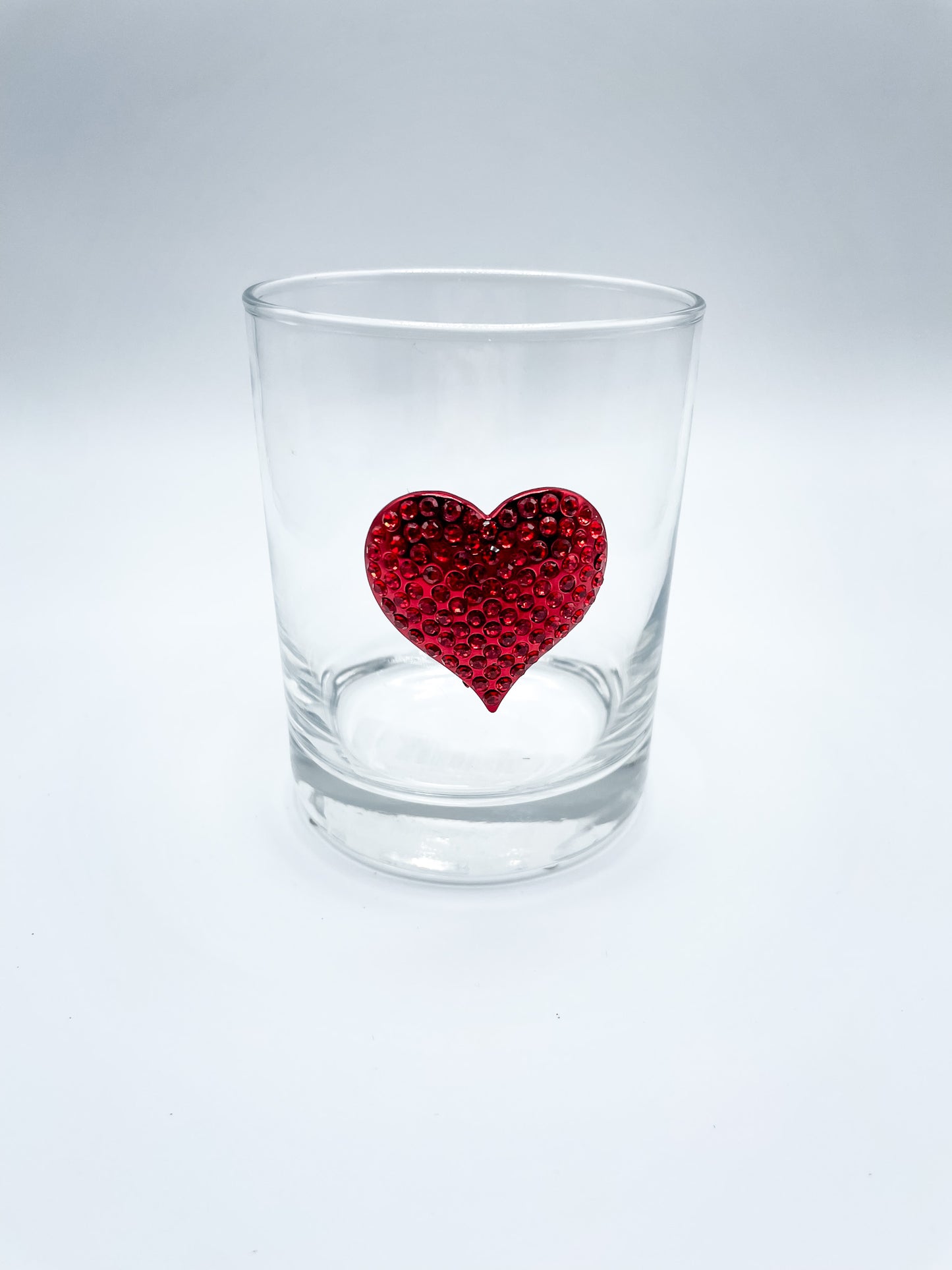 RED HEART DOUBLE OLD FASHIONED GLASS