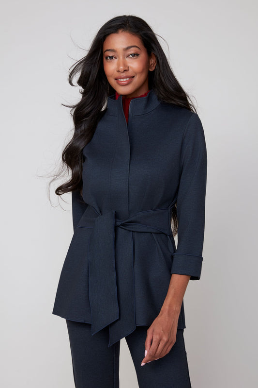 LUNA NAVY KNIT JACKET
