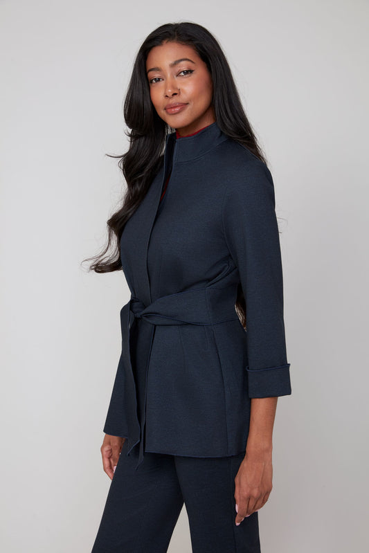 LUNA NAVY KNIT JACKET