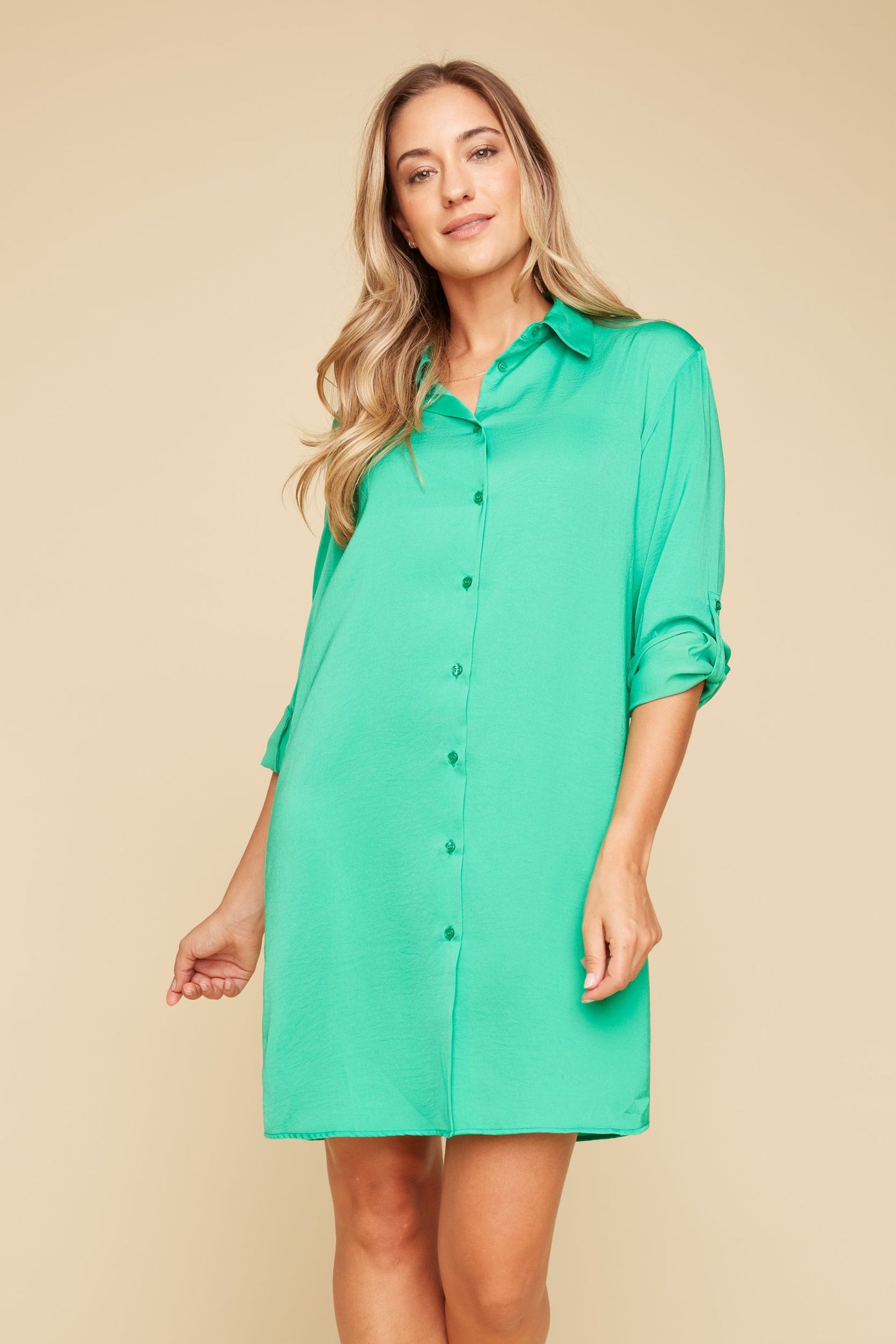 CLARA WOVEN DRESS - JADE