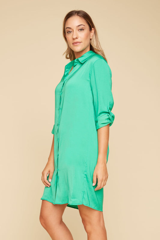 CLARA WOVEN DRESS - JADE