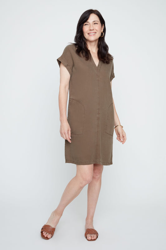 ALIZA KHAKI DRESS