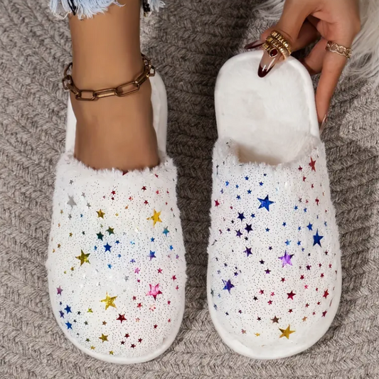 SEQUINED STAR SLIPPERS