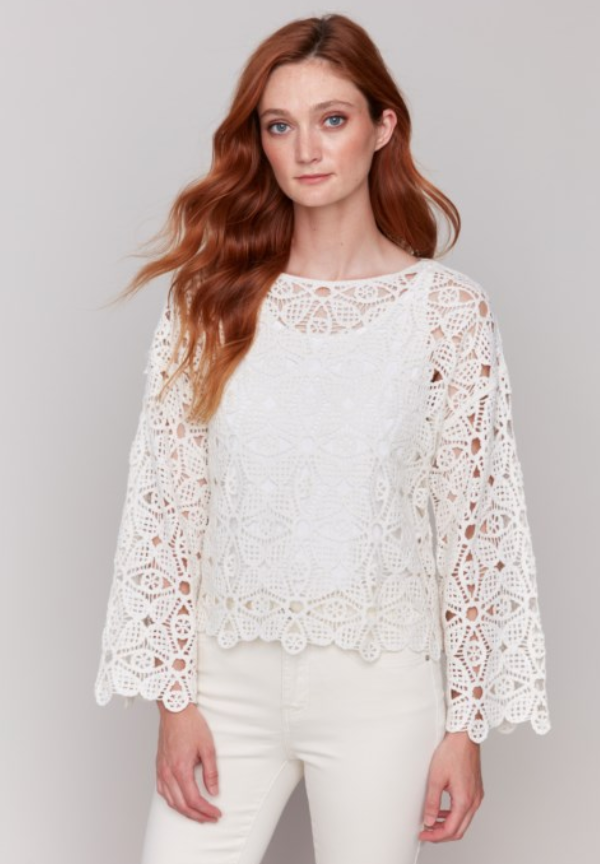 LUSIA CROCHET TOP - NATURAL