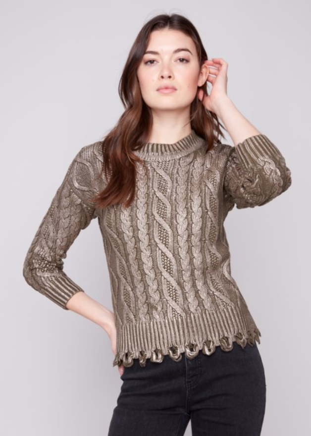 LANE SPRUCE METALLIC SWEATER
