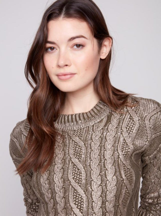 LANE SPRUCE METALLIC SWEATER