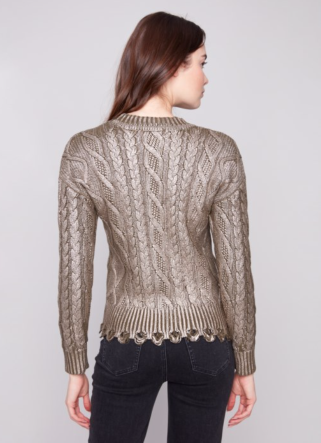 LANE SPRUCE METALLIC SWEATER