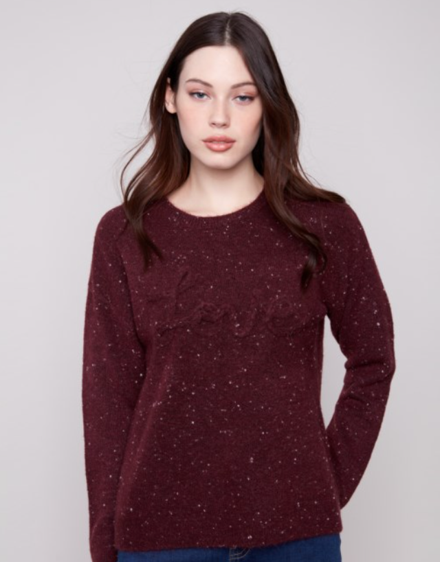 ELYNA LOVE CABERNET SWEATER