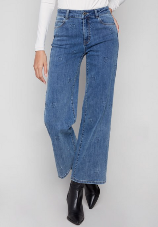ISLA HEART WIDE LEG DENIM