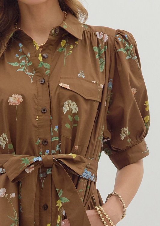 EJ FLORAL MIDI DRESS