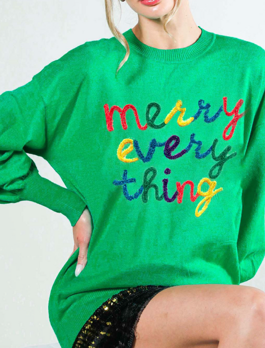 "MERRY EVERYTHING" SWEATER