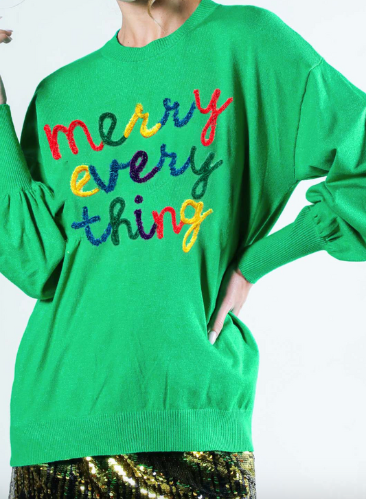 "MERRY EVERYTHING" SWEATER