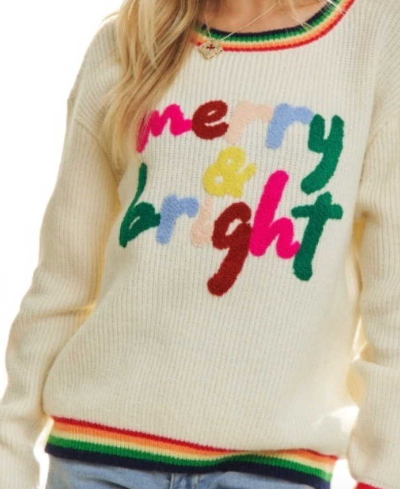 "MERRY AND BRIGHT" SWEATER