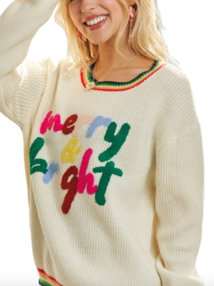 "MERRY AND BRIGHT" SWEATER