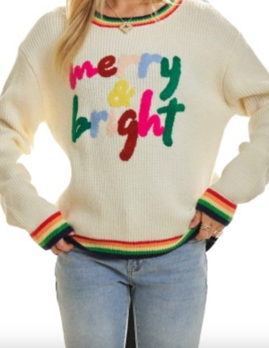 "MERRY AND BRIGHT" SWEATER