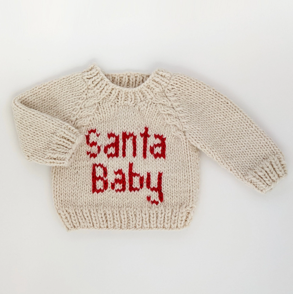 "SANTA BABY" BABY SWEATER