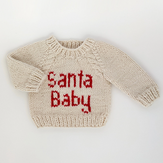 "SANTA BABY" BABY SWEATER