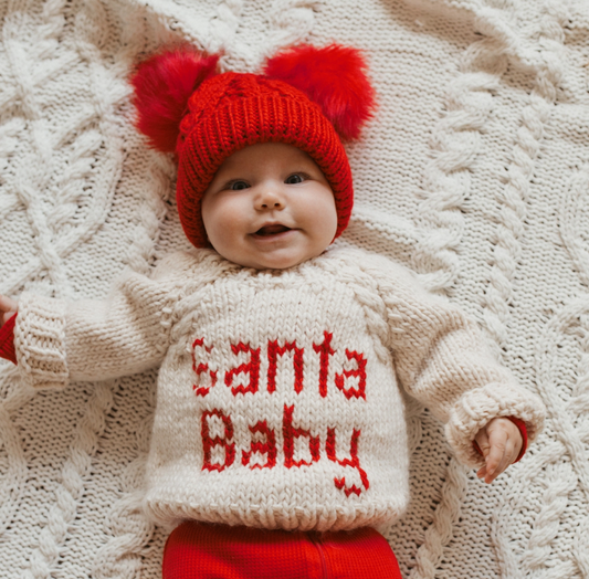 "SANTA BABY" BABY SWEATER