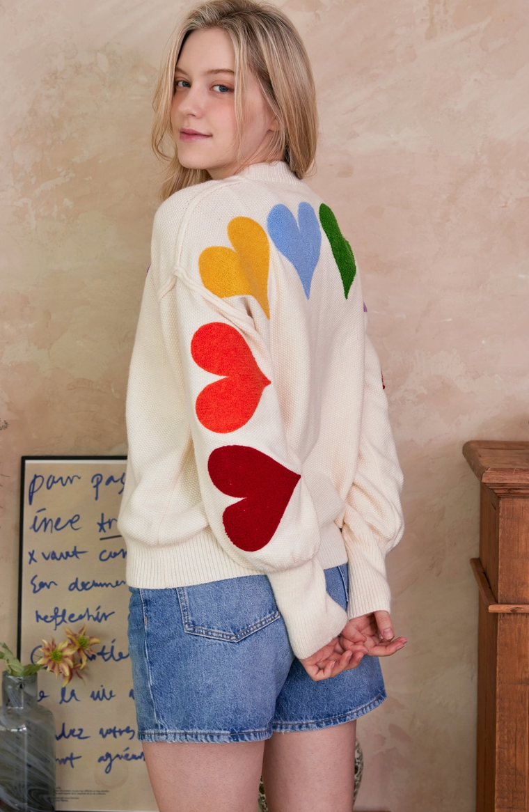 RAINBOW HEART SWEATER