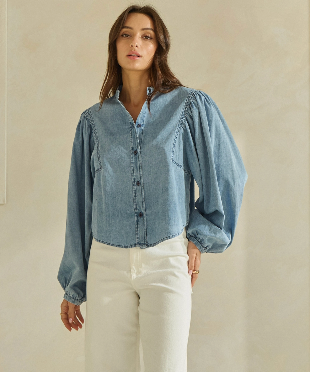 LAINEY DENIM BLOUSE