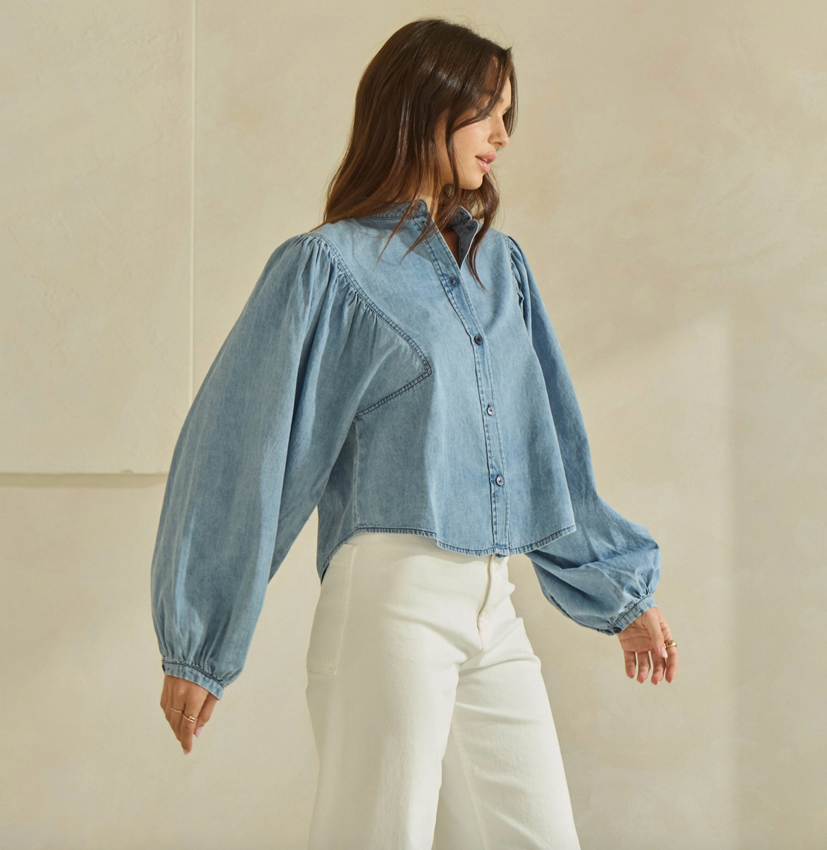 LAINEY DENIM BLOUSE