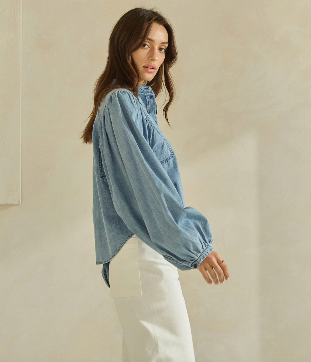 LAINEY DENIM BLOUSE