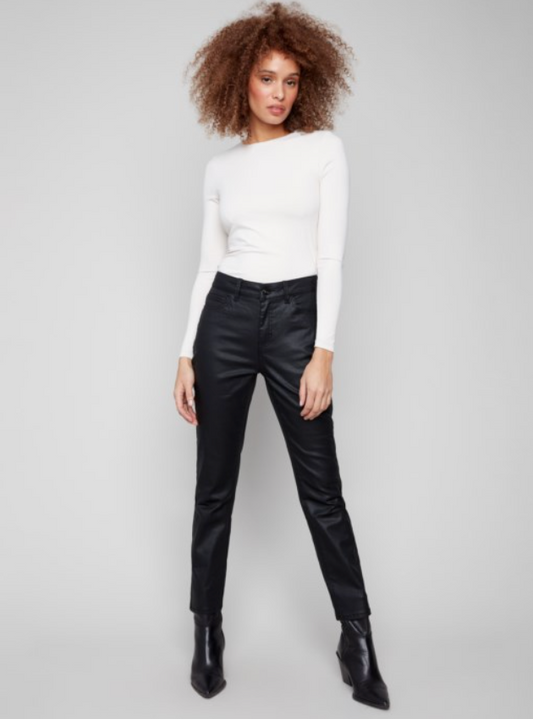 CAITLIN BLACK WAXED PANT