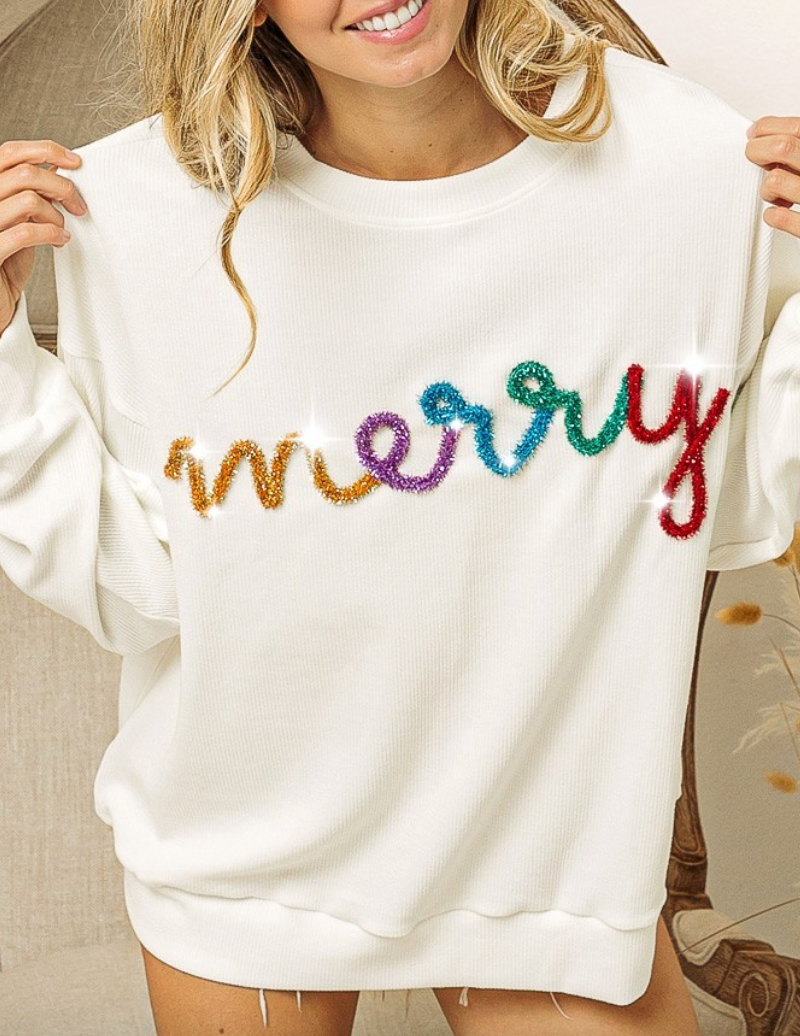 MERRY TINSEL SWEATER